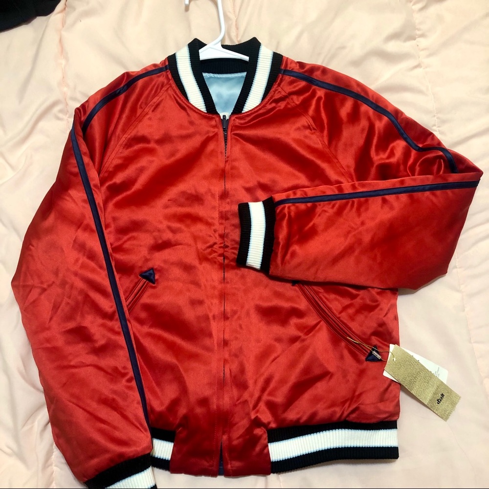 Double sided wear Pilot jacket red and light blue